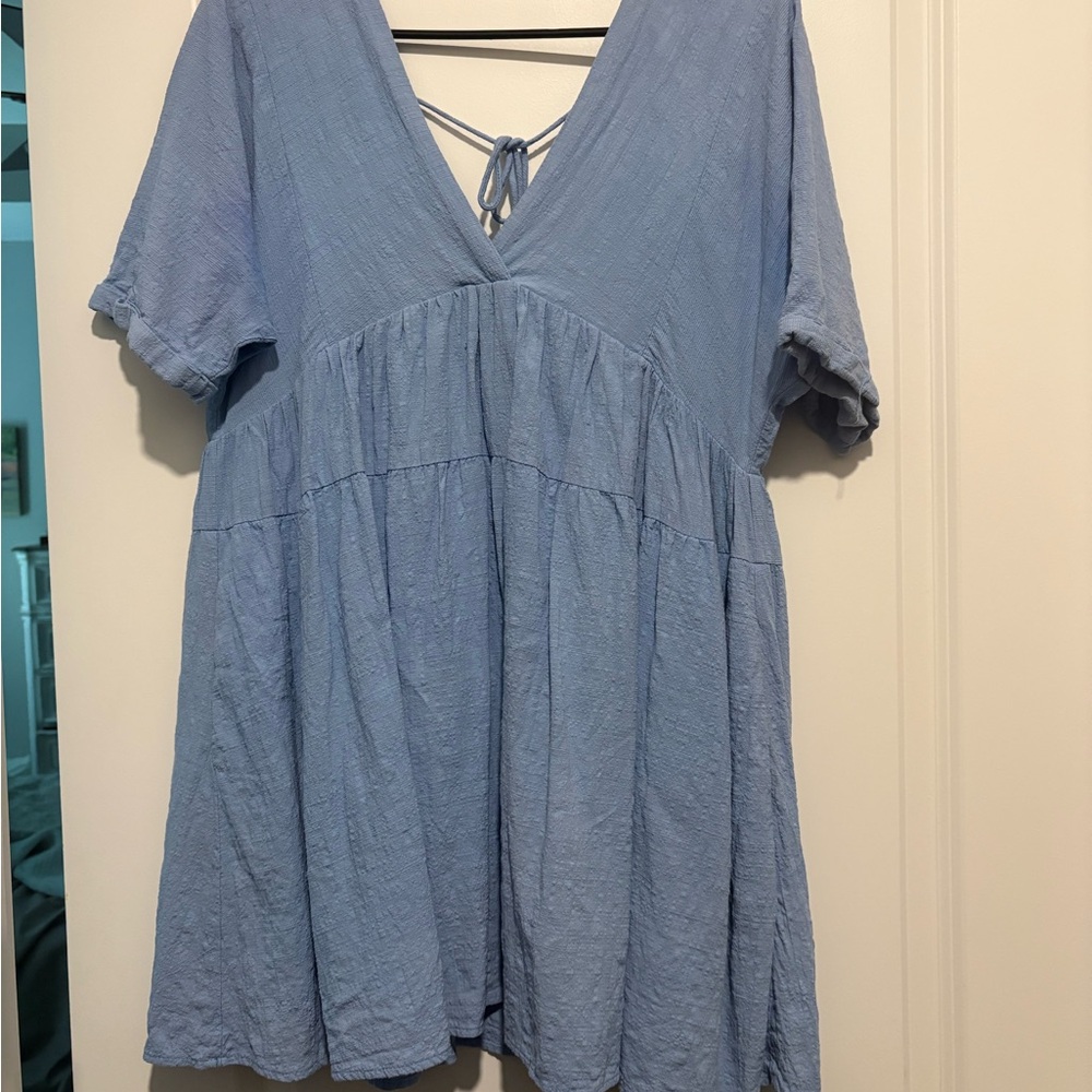 Mustard Seed Blue Tie Front Tunic Dress